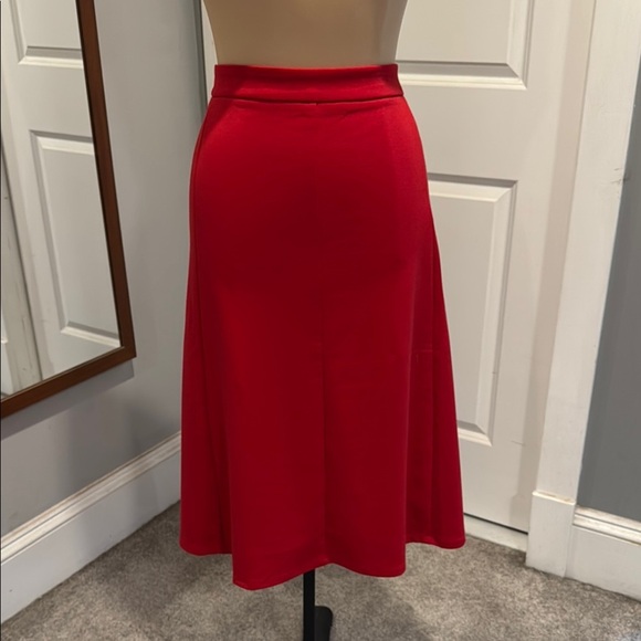 Donna Moore Solid Red Midi A line skirt plus size 2X - Picture 2 of 6